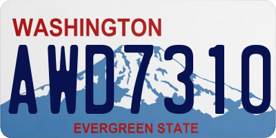 WA license plate AWD7310