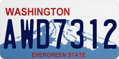 WA license plate AWD7312