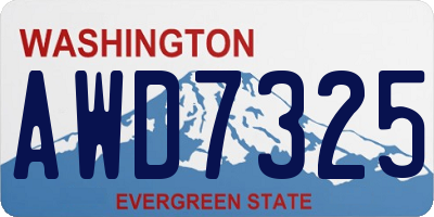 WA license plate AWD7325