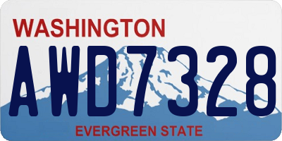 WA license plate AWD7328