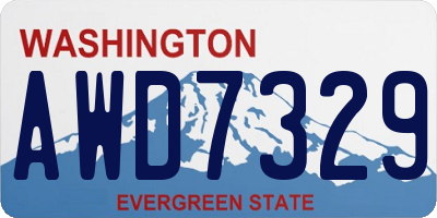 WA license plate AWD7329