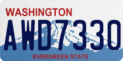 WA license plate AWD7330