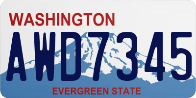 WA license plate AWD7345