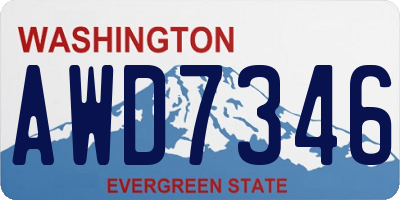 WA license plate AWD7346