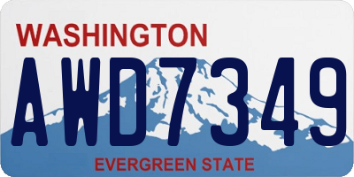 WA license plate AWD7349