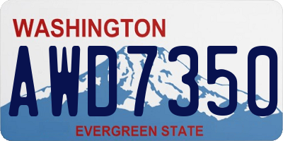 WA license plate AWD7350