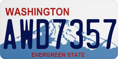 WA license plate AWD7357