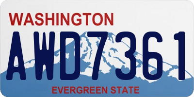 WA license plate AWD7361