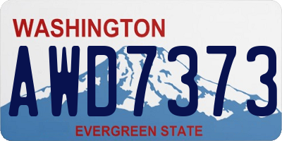 WA license plate AWD7373