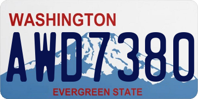 WA license plate AWD7380