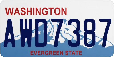 WA license plate AWD7387