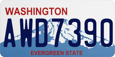 WA license plate AWD7390