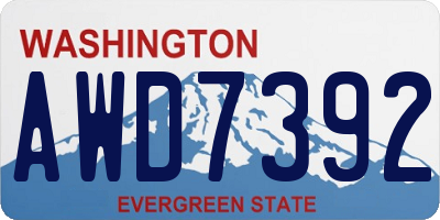 WA license plate AWD7392
