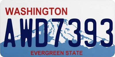 WA license plate AWD7393