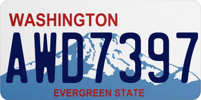 WA license plate AWD7397