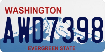 WA license plate AWD7398