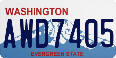 WA license plate AWD7405