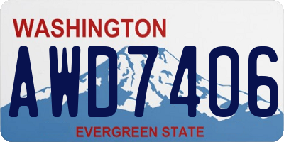 WA license plate AWD7406
