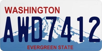 WA license plate AWD7412