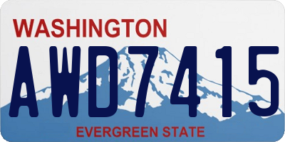 WA license plate AWD7415