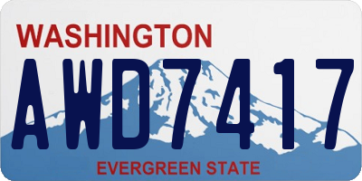 WA license plate AWD7417