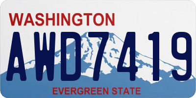 WA license plate AWD7419
