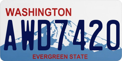 WA license plate AWD7420