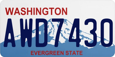 WA license plate AWD7430