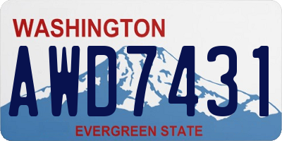 WA license plate AWD7431