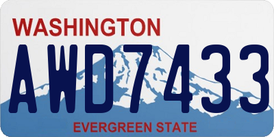 WA license plate AWD7433