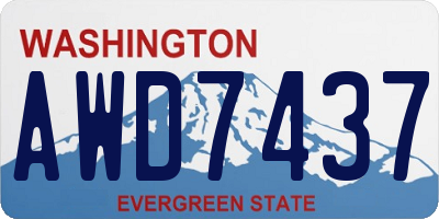 WA license plate AWD7437