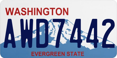 WA license plate AWD7442