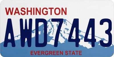 WA license plate AWD7443