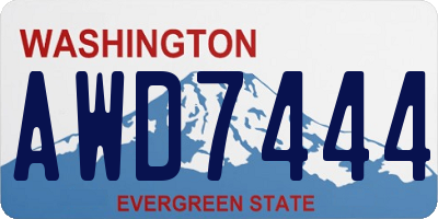 WA license plate AWD7444