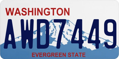 WA license plate AWD7449