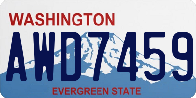 WA license plate AWD7459