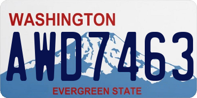 WA license plate AWD7463