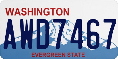 WA license plate AWD7467