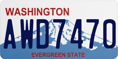 WA license plate AWD7470
