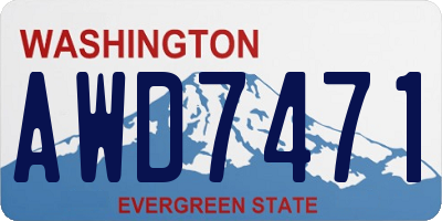 WA license plate AWD7471