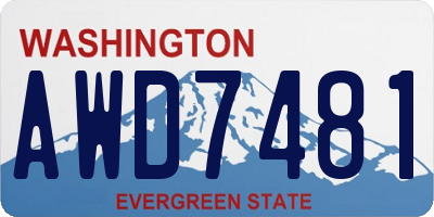 WA license plate AWD7481