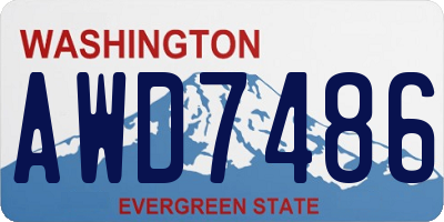 WA license plate AWD7486
