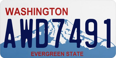 WA license plate AWD7491