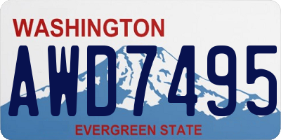 WA license plate AWD7495