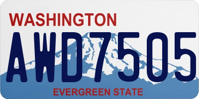 WA license plate AWD7505