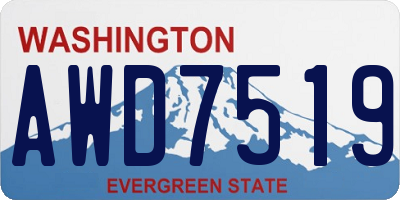 WA license plate AWD7519