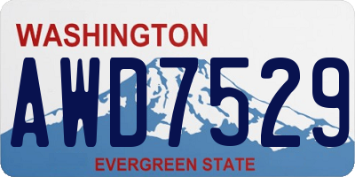WA license plate AWD7529
