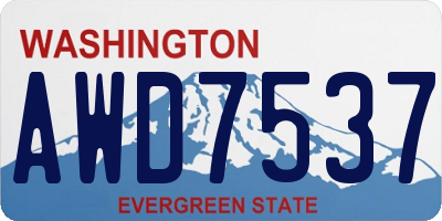 WA license plate AWD7537