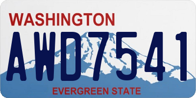 WA license plate AWD7541