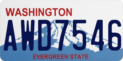 WA license plate AWD7546